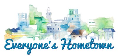 Hometown logo design, incorporating recognizable local features and symbols that celebrate the unique character of the community.