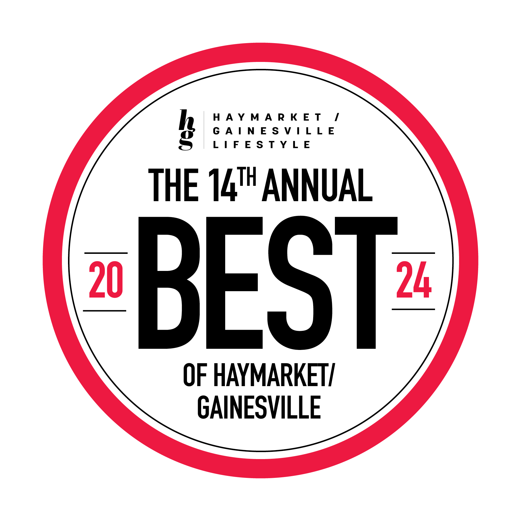 Colorful promotional graphic for the 14th Annual Best of Haymarket and Gainesville, highlighting community spirit and festivities.