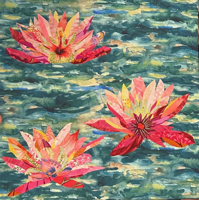 Fabric Collage – Water Lillies